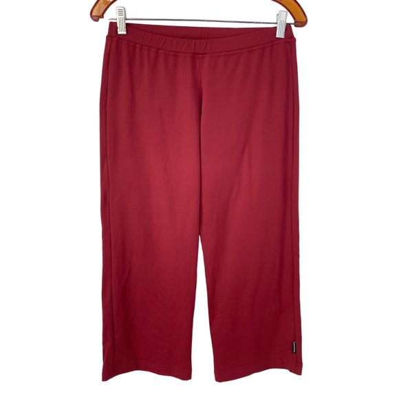 Prana Wide Leg Pull-On Capri Pants Womens S Elastic Waist Pull-On Red Yoga - Picture 1 of 7
